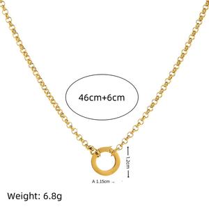 Elegante Collar de Cadena de Eslabones Sueltos DIY con Diseño de Amor, Chapado al Vacío en Oro de 18K, Daquan con Protección - Product Image 5