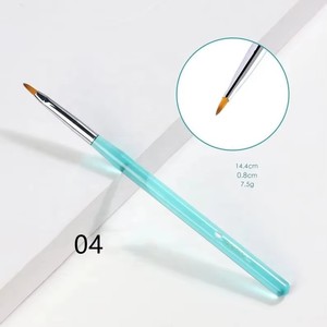Nail Art Brush Liner Painting Pen Nylon <b>Builder</b> Flat Drawing Manicure Brush UV+LED Curing Metal Handle Nail Art Tools - Product Image 3