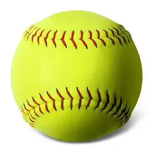 12 Inch Geel Synthetisch Leer Kurk Centrum Softbalballen Voor Oefenpelots Beisbol