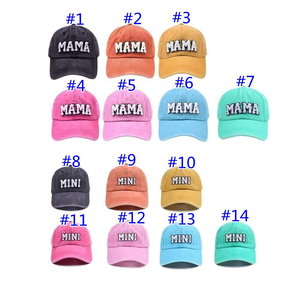 RTS Hot Selling Summer Candy Color Embroidery Mommy(mom) and Me Baseball Hats - Product Image 1