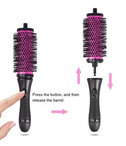 Rizadores de <span class=keywords><strong>pelo</strong></span> redondos de barril extraíble, herramientas de estilismo de cabello humano, rizador de <span class=keywords><strong>pelo</strong></span> sin corazón, cepillo de rodillo, venta al por mayor - Product Image 5