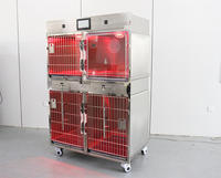 Cage d'unité de soins intensifs vétérinaire en acier inoxydable avec écran tactile pour chiens et chats, idéale pour cliniques vétérinaires et hôtels pour animaux de compagnie