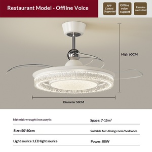 <b>fan</b> lamp new household eye ceiling lamp Italian light luxury high-end living room bedroom ice crack <b>fan</b> lamp - Product Image 6