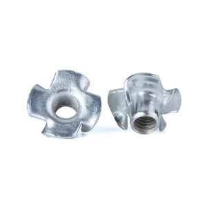 Kẽm mạ thép Neo mù Nut Captive chèn nhiệm vụ nặng nề <span class=keywords><strong>Threaded</strong></span> gỗ chèn hạt bốn pronged TEE hạt - Product Image 2