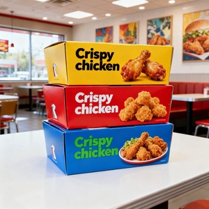 Impresión de diseño personalizado <span class=keywords><strong>Caja</strong></span> de embalaje de pollo frito para llevar Papas fritas Almuerzo <span class=keywords><strong>Caja</strong></span> de papel Embalaje de comida rápida <span class=keywords><strong>Caja</strong></span> de cartón - Product Image 1