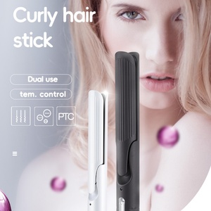Mini Plancha de Pelo Profesional Eléctrica 2 en 1, Cepillo Alisador y Rizador de Pelo - Product Image 2