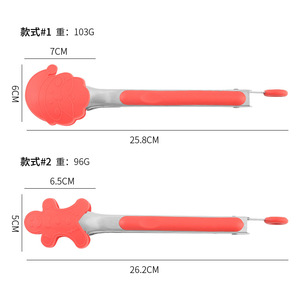 Vente en gros de mini pinces à nourriture en silicone pour buffet, série créative sur le thème de Noël, ustensiles ménagers en acier inoxydable - Product Image 6