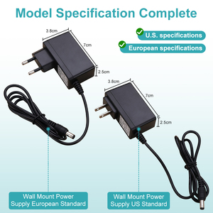 <span class=keywords><strong>Adaptateur</strong></span> d'alimentation ESann DC12V 1A, AC 100-240V DC 12V 1A 12W, protection contre les courts-circuits, montage mural, prise US, prise DC 5,5x2,5 mm - Product Image 2