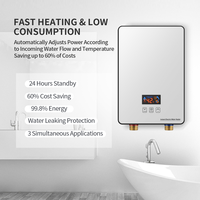 3.5KW 220v Geyser mural petit chauffe-eau de salle de bain avec contrôle à écran tactile