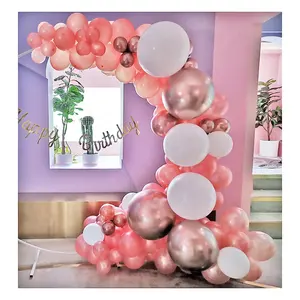 White and Rose Gold Ceremony Christmas Wedding Happy Birthday Party Supplies Decoration Decor Balloon Garland Arch Kit Set