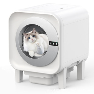 Litière pour chat intelligente automatique en <span class=keywords><strong>plastique</strong></span> et acier inoxydable, écologique, capacité 65L, facile à utiliser, WIFI, forme carrée, de X13_Source Factory - Product Image 1