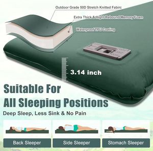Colchón Inflable Portátil Impermeable para las 4 Estaciones, Colchoneta de Camping Ligera y Compacta con Bomba Integrada de TPU - Product Image 5
