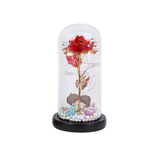 Galaxy rose <span class=keywords><strong>en</strong></span> feuille d'or 24 carats dans un dôme <span class=keywords><strong>en</strong></span> verre avec guirlande lumineuse à LED pour <span class=keywords><strong>la</strong></span> Saint-Valentin Cadeau de fête des mères Décoration de mariage pour <span class=keywords><strong>la</strong></span> maison <span class=keywords><strong>et</strong></span> le bureau - Product Image 5