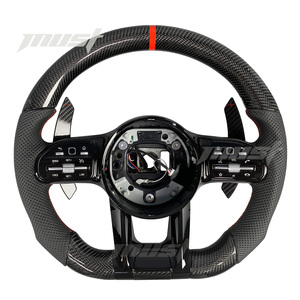 Volant personnalisé en fibre de carbone véritable pour <span class=keywords><strong>Mercedes</strong></span>-Benz, mise à niveau style <span class=keywords><strong>AMG</strong></span> 2018-2023 W167 W205 W213 GT <span class=keywords><strong>63</strong></span> <span class=keywords><strong>Classe</strong></span> <span class=keywords><strong>C</strong></span> <span class=keywords><strong>Classe</strong></span> G GLA - Product Image 1