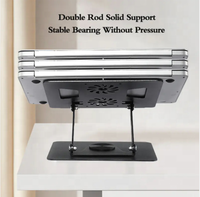 Support de refroidissement pour ordinateur portable pliable rotatif à 360 degrés en alliage d'aluminium avec double ventilateur
