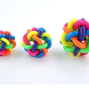 Jouet à mâcher tressé, balle colorée, balle à clochette pour chien et chat, jouet pour animaux de compagnie - Product Image 2