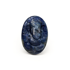 Ganesh carving in miniature style pendant in blue sapphire stone - gemstone/<b>crystal</b> <b>jewelry</b> Reiki/Chakra/Healing with - Product Image 2