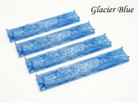 Nouveau style : Supports de Mahjong bleus scintillants, Série Sable Mouvant 2, avec règle de mesure 2-en-1, multicolores transparents, pliables pour 4 joueurs, écologiques