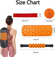 Ensemble de rouleaux de yoga en mousse haute densité sur mesure 33x14cm avec bande de résistance musculaire et massage vibrant pour le yoga et le Pilates