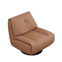 Fauteuil pivotant moderne en cuir écologique Y-620, fauteuil simple pour salon, structure en métal, pieds en acier carbone