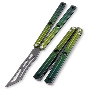 Couteau pliant en alliage d'aluminium dégradé exquis, sûr pour les débutants, idéal pour l'entraînement en extérieur, couteau Balisong - Product Image 1