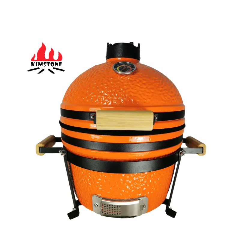 KIMSTONE 16 inch ceramic BBQ grill for family use and easy carry of good choice for camping