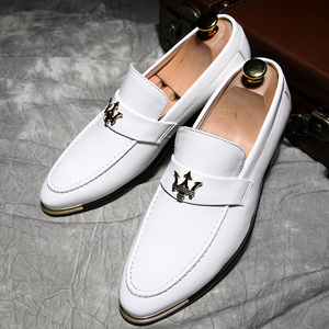 Elegant <strong>Mens</strong> Patent Leather Dress <strong>Shoes</strong> Glossy Slip on Loafers Formal Business Office Wedding Party <strong>Shoes</strong> With Metal Decor - Product Image 3