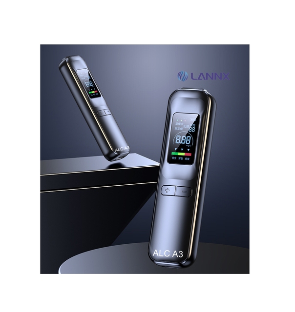 LANNX ALC A3 OEM ODM Digital Rechargeable Breath Analyzer with LCD Display breathalyser Continuous Detection alcohol checker