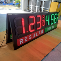 Layar LED Display Harga Bensin Minyak Luar Ruangan 7 Segmen Layar Hijau Merah 8.88-9/10 Papan Tanda Display Harga SPBU