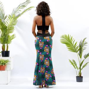 Robes Traditionnelles africaines Et Jupes Femme Moulante Dos Nu <span class=keywords><strong>Robe</strong></span> De Soirée tissu De Cire Africaine Imprimé Vêtements 2019 - Product Image 4