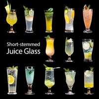 Verres à vin transparents à pied court épais imprimés sur mesure pour bar, fête, jus, cocktail, boissons