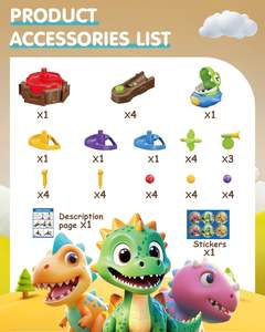 Jouets de bataille de billes rotatives EPT Catapult Balls, jeu de billes de dinosaure de bureau, jeu de société électronique familial - Product Image 5