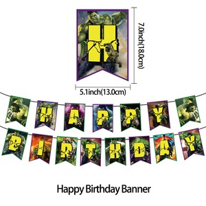 Superhéroe <span class=keywords><strong>Hulk</strong></span> tema Fiesta decoración globos Banner pastel Topper Baby Shower <span class=keywords><strong>para</strong></span> niños suministros de fiesta de cumpleaños juguetes regalos - Product Image 6