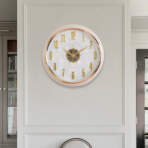 Metal <b>Wall</b> <b>Clock</b> Round Modern Home Decor For <b>Bedroom</b> Living Room Simple Creative <b>Wall</b> Mounted No Drill - Product Image 1