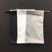 Sac de lunettes en tissu souple pour lunettes, pochette imprimée, blanc, gris, noir, Logo personnalisé, pochette en microfibre