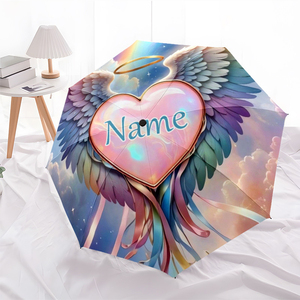 1 <span class=keywords><strong>Parapluie</strong></span> Pliant Personnalisé Cœur d'Ange avec Nom, Sans Minimum de Commande, Cadeau Romantique, Impression UV, Commande Unique - Product Image 4