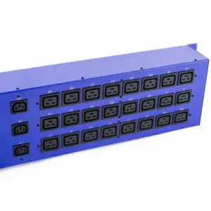 24-bit C19 3-bit C13 tipe IEC vertikal, PDU tiga fase dengan sakelar dirancang untuk lingkungan daya tinggi seperti tambang
