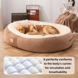 Winterwarmes, einfarbiges Hunde- & Katzenbett, riesige, extra große, ganzjährig waschbare Höhle zum Liegen und Schlafen - Product Image 5