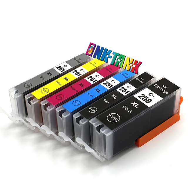 INK-TANK 250 251 PGI250 PGI-250XL CLI251 PGI-250 XL Compatible InkJet Ink Cartridge for Canon PIXMA IX6820 MX922 IP7220 Printer