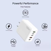 Station de charge de bureau 120W, chargeur USB multi-ports, charge rapide, station d'alimentation pour accessoires de téléphone, tablette, ordinateur portable, utilisation au bureau