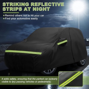Housses <span class=keywords><strong>de</strong></span> voiture complètes d'extérieur pour Kia Soul 2009-2025, imperméables toutes saisons avec fermeture éclair sur <span class=keywords><strong>la</strong></span> porte pour <span class=keywords><strong>la</strong></span> protection contre <span class=keywords><strong>la</strong></span> neige, <span class=keywords><strong>la</strong></span> pluie, <span class=keywords><strong>la</strong></span> poussière et <span class=keywords><strong>la</strong></span> grêle, noires - Product Image 4