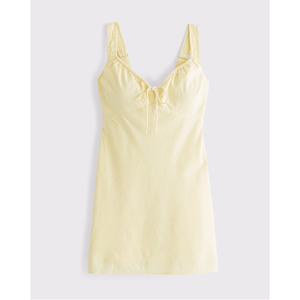 Vestido mini casual de verano LEDUO de alta calidad para mujer, con tirantes finos, cuello en V, sin mangas, corte en A y ajustado al cuerpo. - Product Image 1