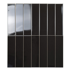 Carrelage mural en céramique noir brillant 7,5x30 pour cuisine et salle de bain - Product Image 1