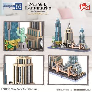 Grensoverschrijdende Hete Verkoop Bouwstenen Microdeeltje New York Londen Dubai Franse Historische Modellen Diy Speelgoed Skyline Diverse Sets - Product Image 3