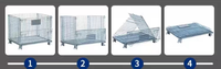 Cage de stockage de pneus pliable en acier galvanisé durable avec une capacité de 1000 kg pour entrepôt.