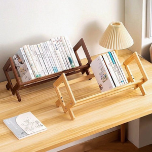 Desktop Bookshelf Storage Shelf <b>Foldable</b> Movable Standing Type For Office <b>Desk</b> Living Room Simple Design Rectangle Shape - Product Image 3