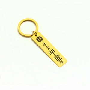 Llaveros de metal de alta calidad logotipo personalizado clave <span class=keywords><strong>al</strong></span> por mayor música potify código de canción llavero de acero inoxidable CÓDIGO DE <span class=keywords><strong>Spotify</strong></span> llaveros - Product Image 2