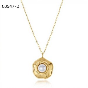 Amy Amy – collier avec pendentif en perles plaqué argent, en forme de fleur, pour femmes, bijoux à porter au quotidien, cadeau - Product Image 2