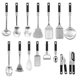 OEM 15Pcs ABS Handle Stainless Steel Kitchen Utensils Set Kitchen Cooking Gadget Utensil Set