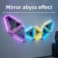 Lampada da Parete Triangolare RGB Attivata dal Suono, Lampada a Tunnel Infinito con Specchio Abissale in Acrilico, Pannello LED Decorativo Sincronizzato con la Musica
